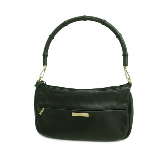 Gucci Bamboo Handbag 001 3865 Leather Black Women's